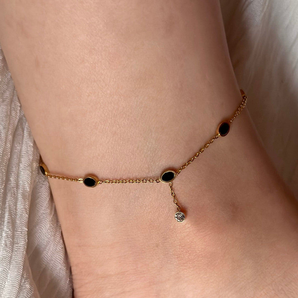 Chaîne de cheville JADE-BLACK