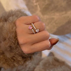 Bague full zircon coeur
