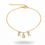 Gourmette initiale & (zircon)