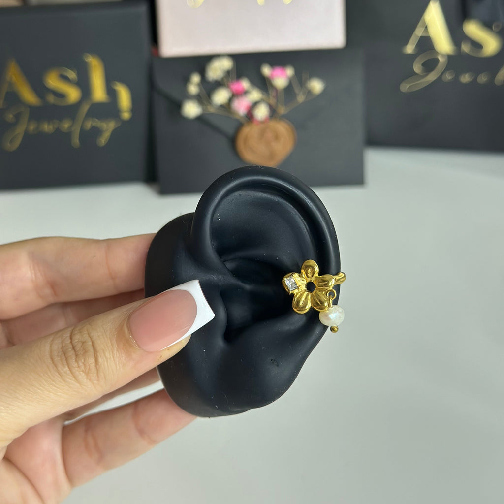 Ear cuff FLOWER-1 piece (sans piercing)