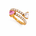 Bague full zircon coeur