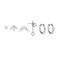 Ensemble Boucles d'oreilles LUNE argenté