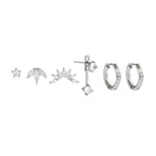 Ensemble Boucles d'oreilles LUNE argenté
