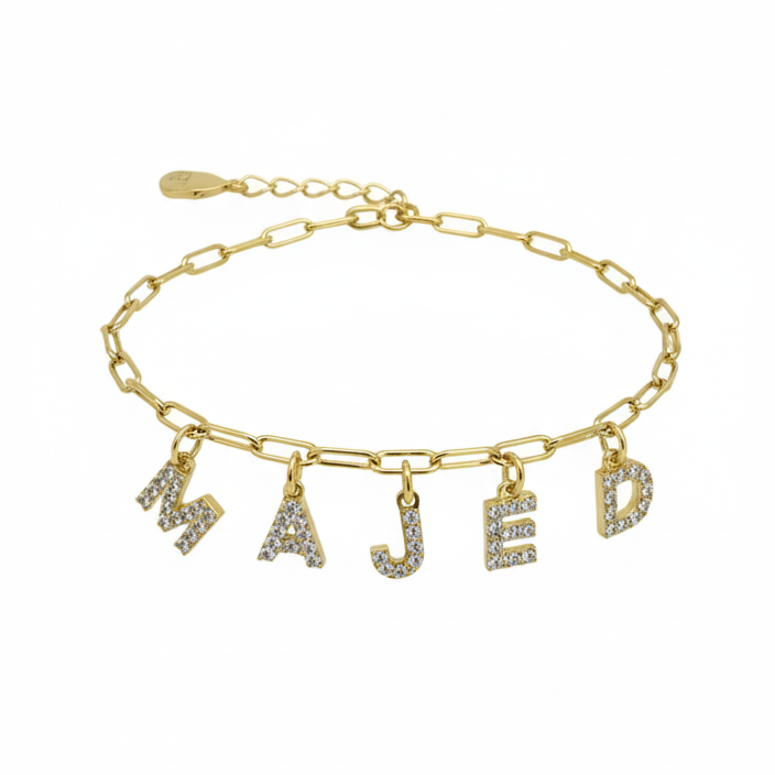 Gourmette prenom HELDA (zircon)