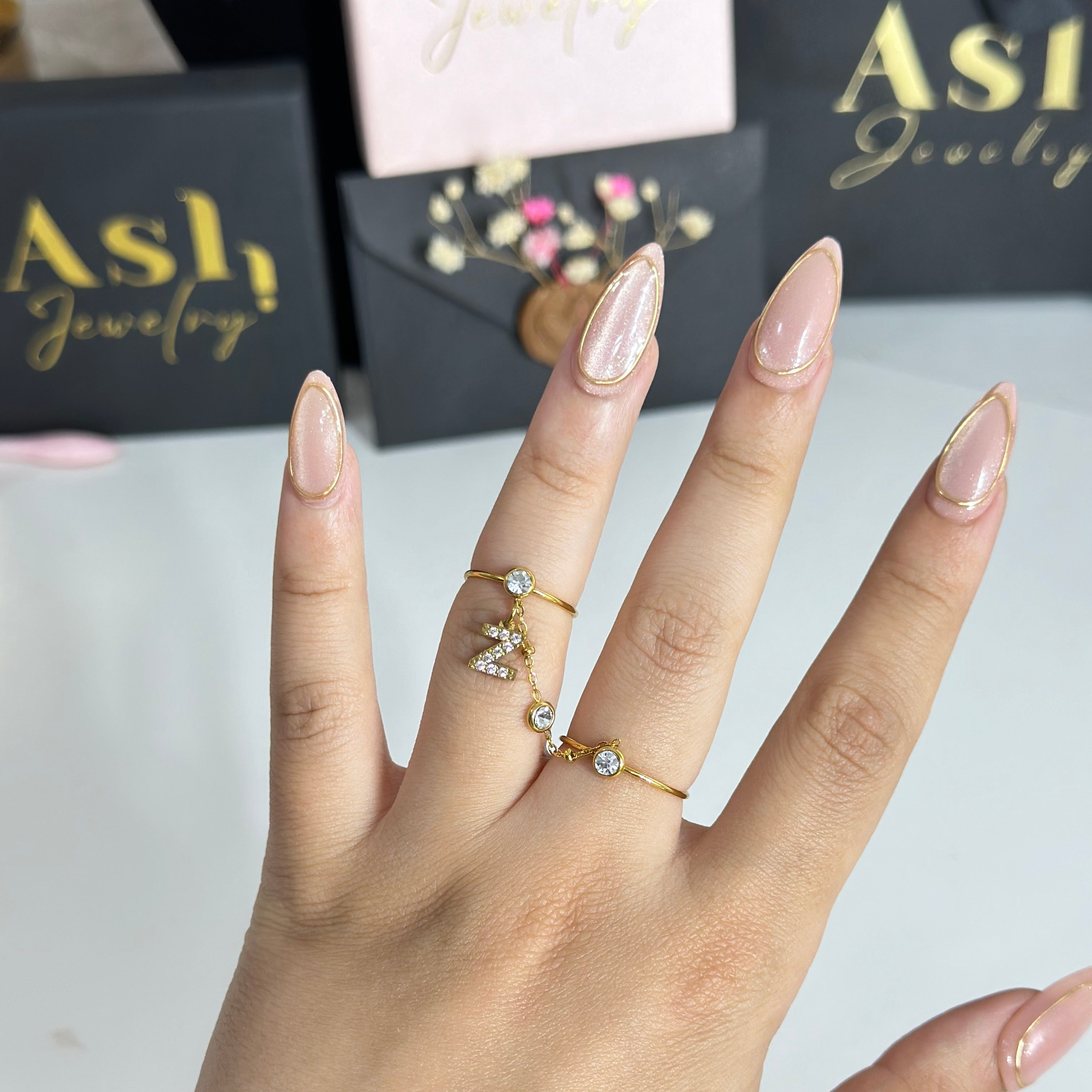 Bague initiale double