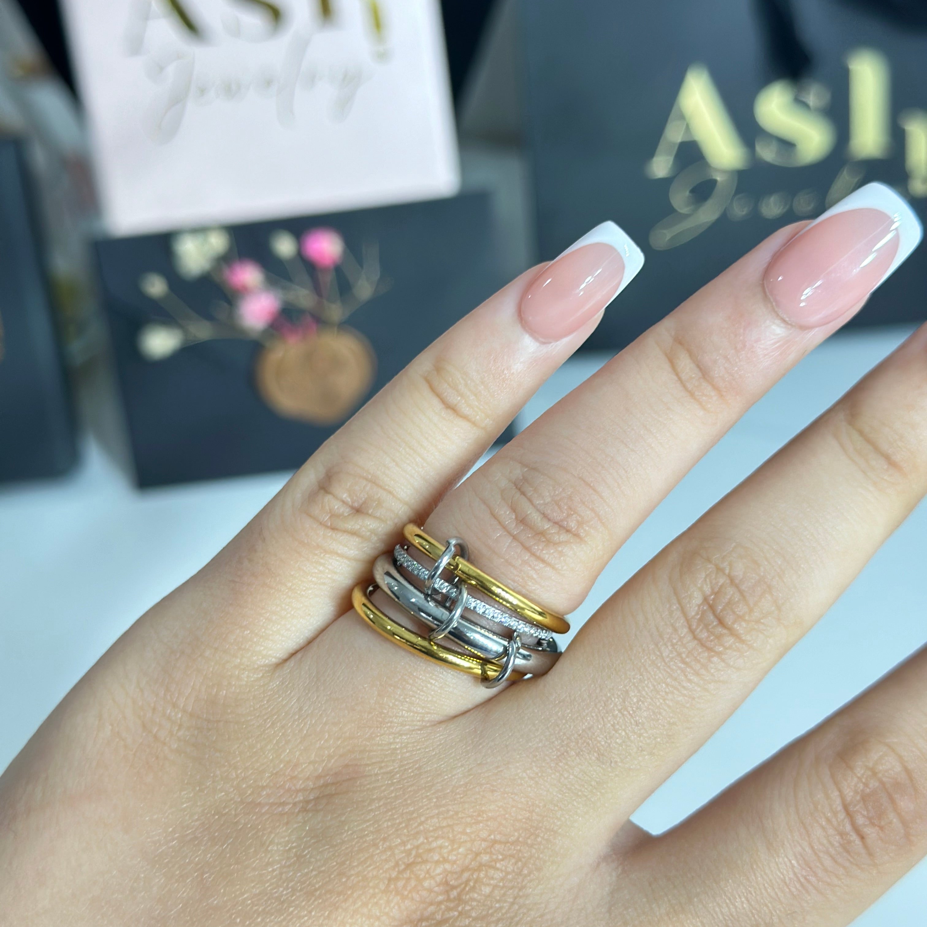 Bague spinelli silver/gold