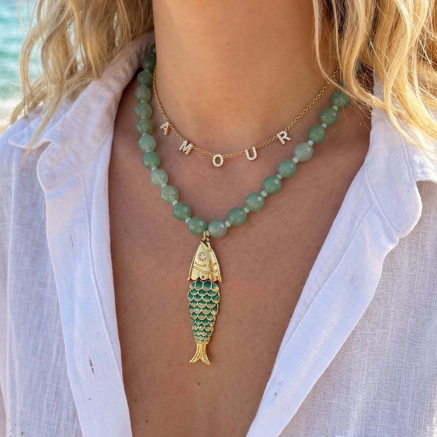 Collier ensemble AMOUR