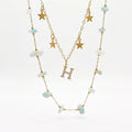 Collier 2en1 initiale Bluesky