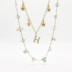 Collier 2en1 initiale Bluesky