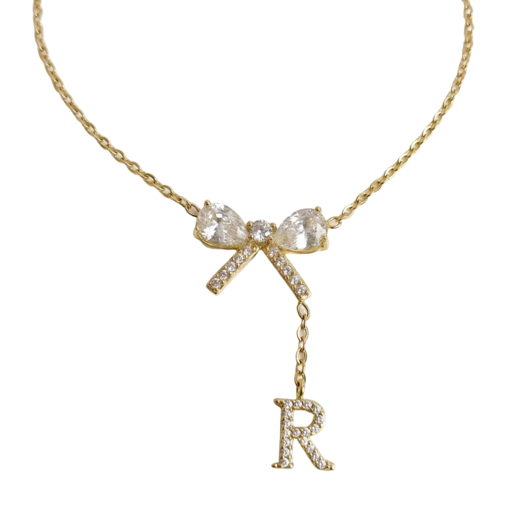 Collier initiale Bow