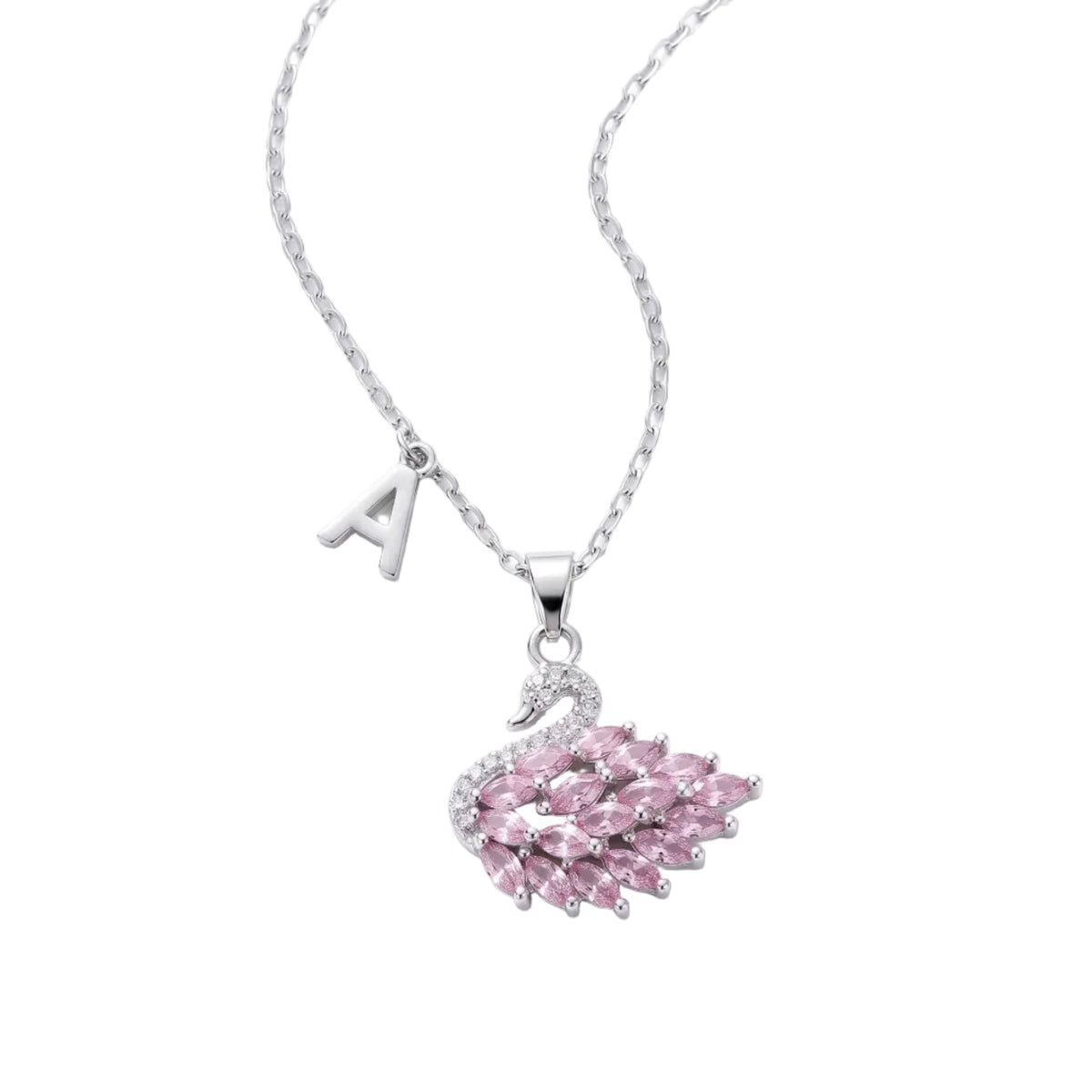 Collier initiale SWAN-Rose