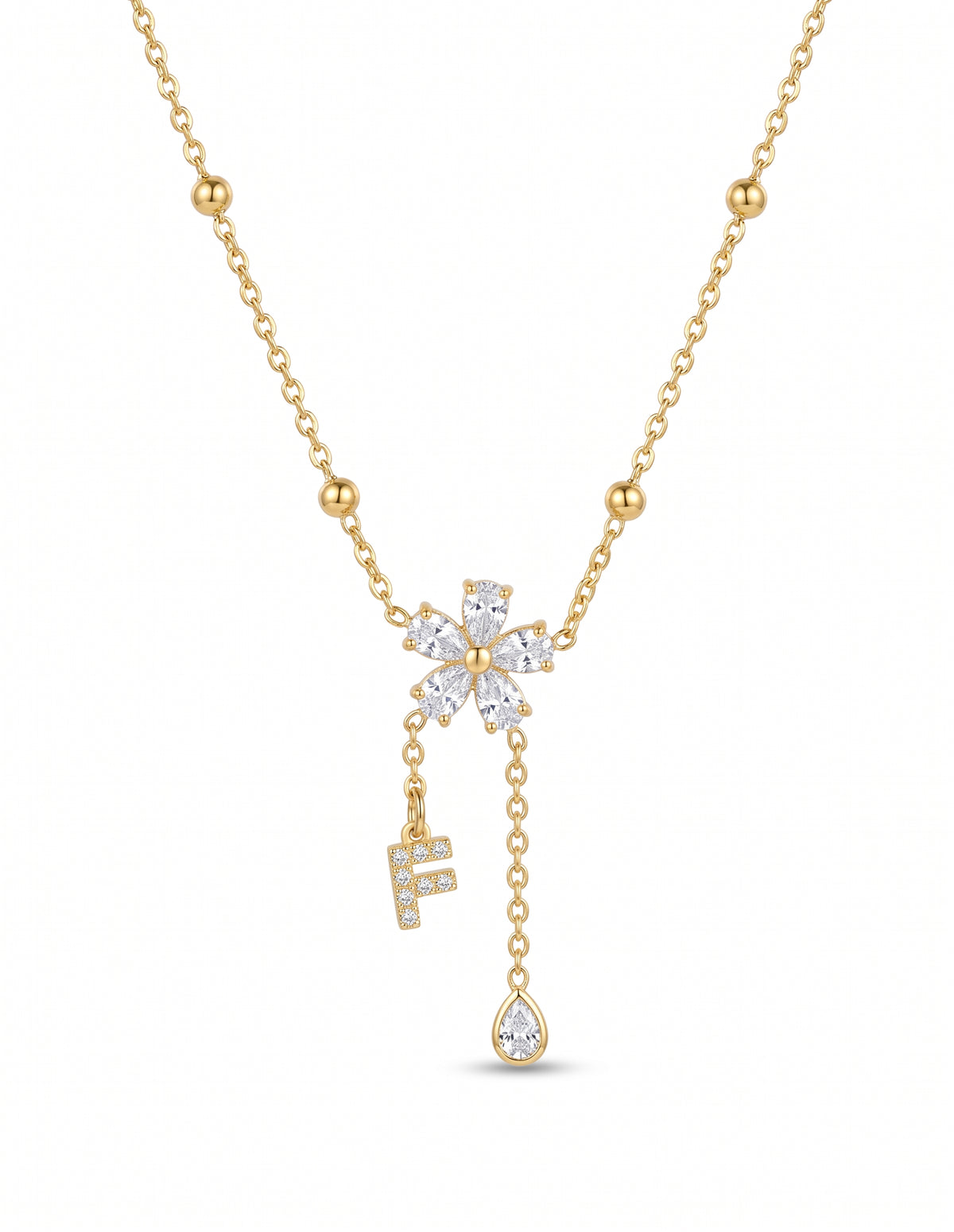 Collier initiale flower-drop