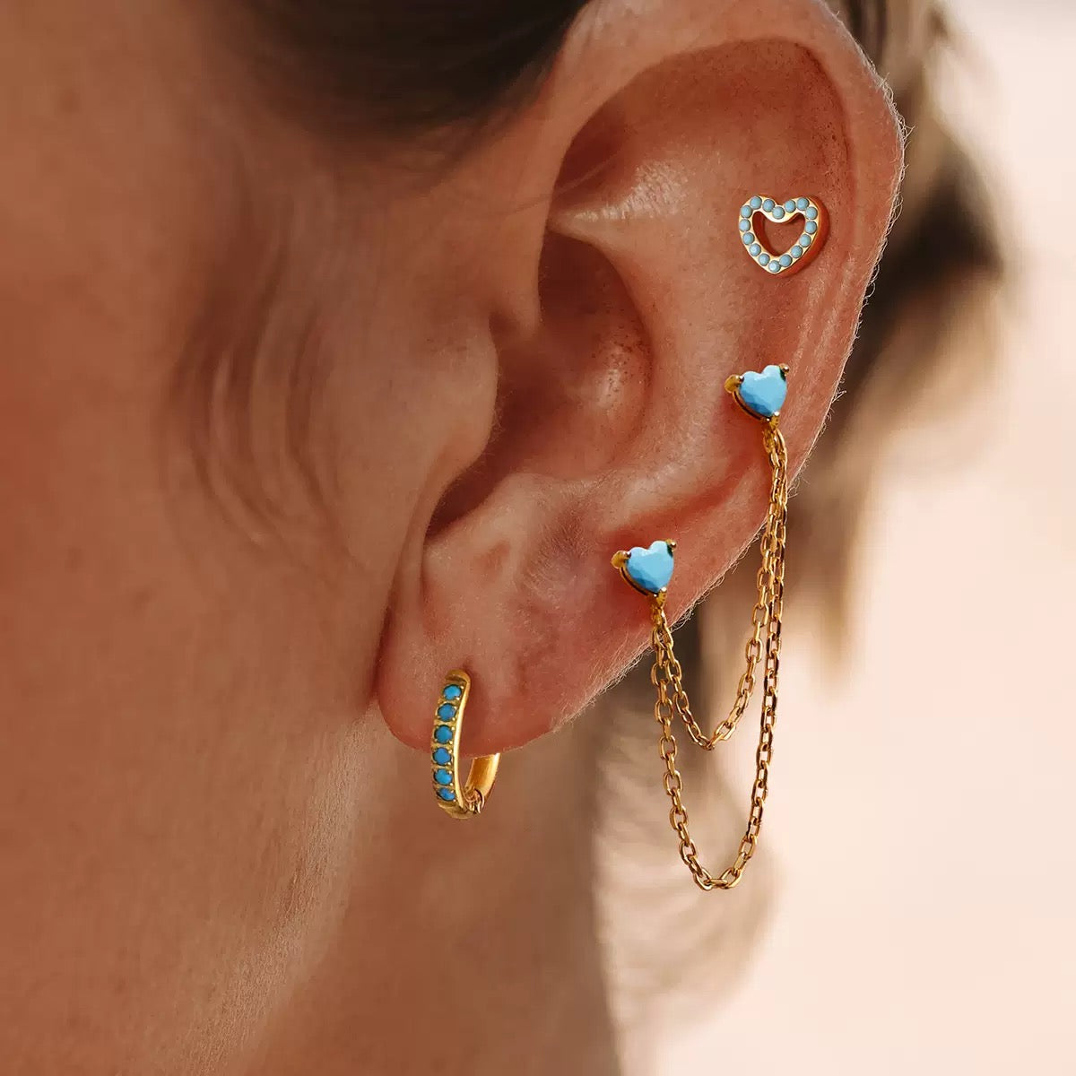 Ensemble Boucles d'oreilles TURQUOISE