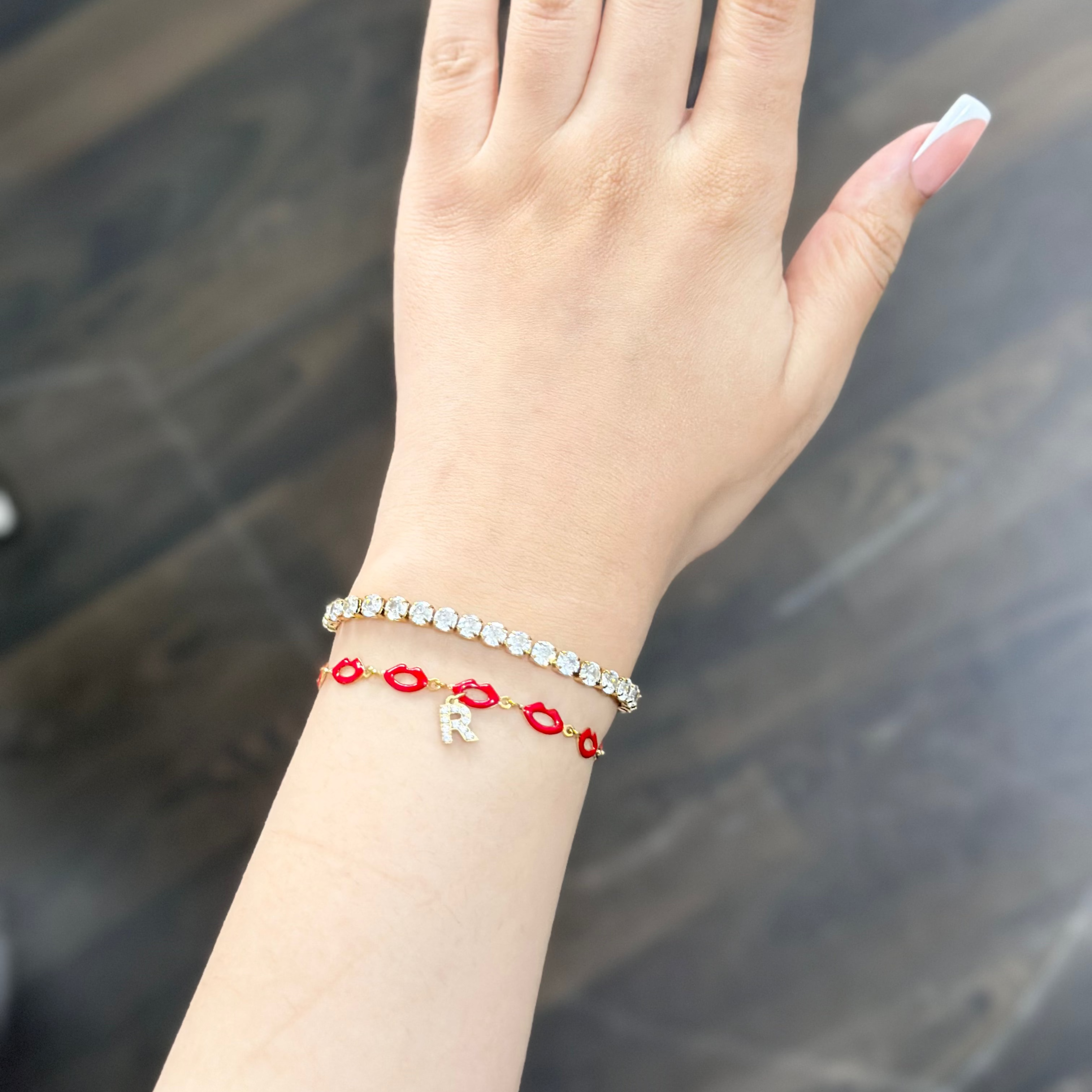 Gourmette initiale BISOUS