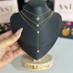 Collier initiale 3collier en 1