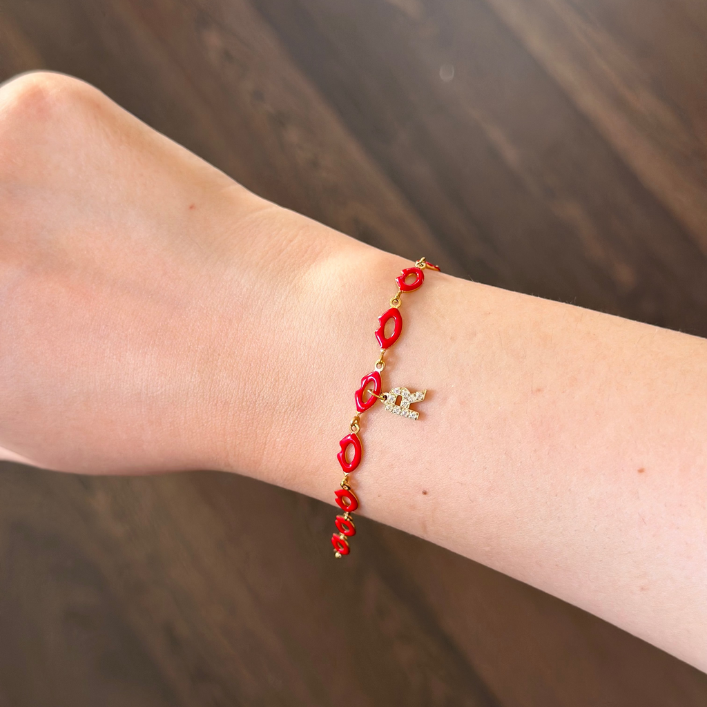 Gourmette initiale BISOUS