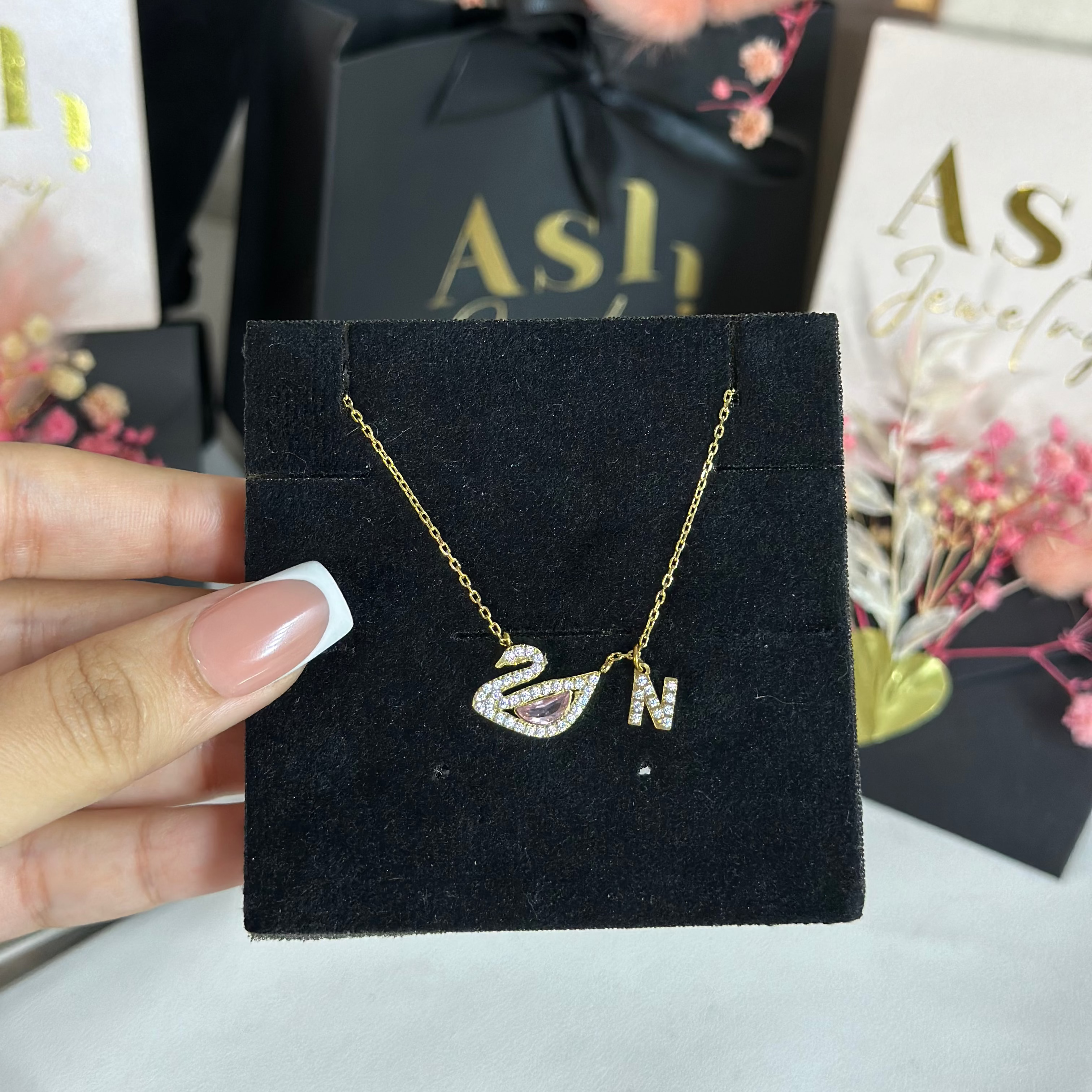 Collier initiale swarovski SWAN