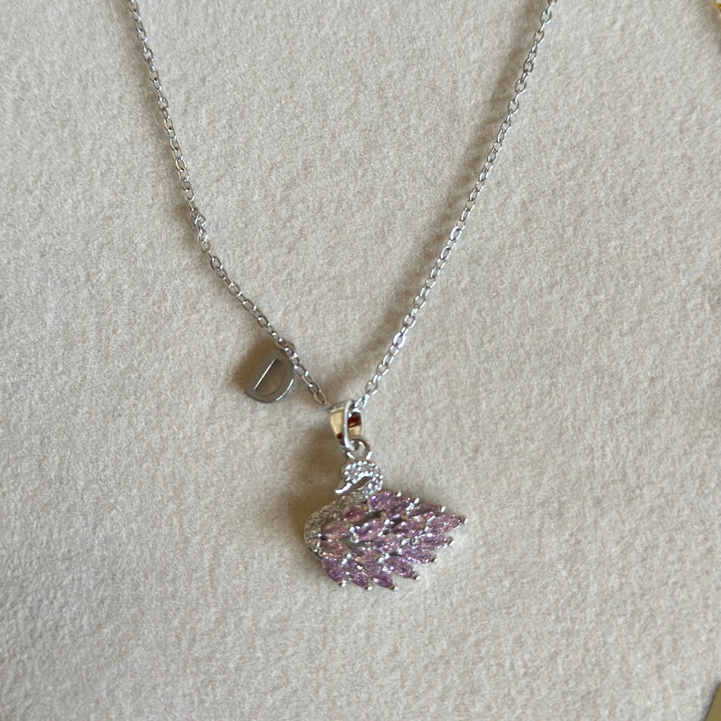 Collier initiale SWAN-Rose