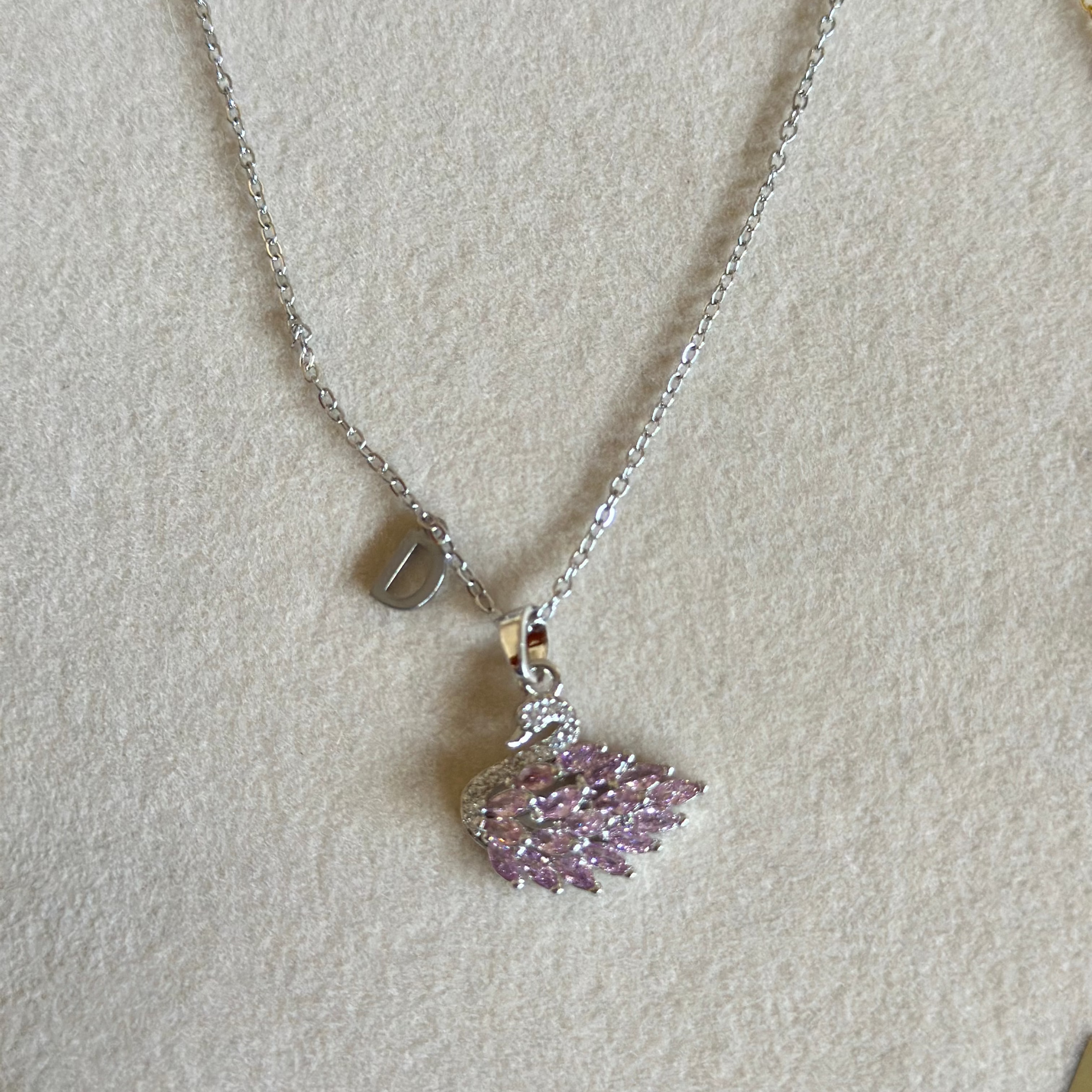 Collier initiale SWAN-Rose