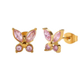 boucle d'oreilles papillon rose