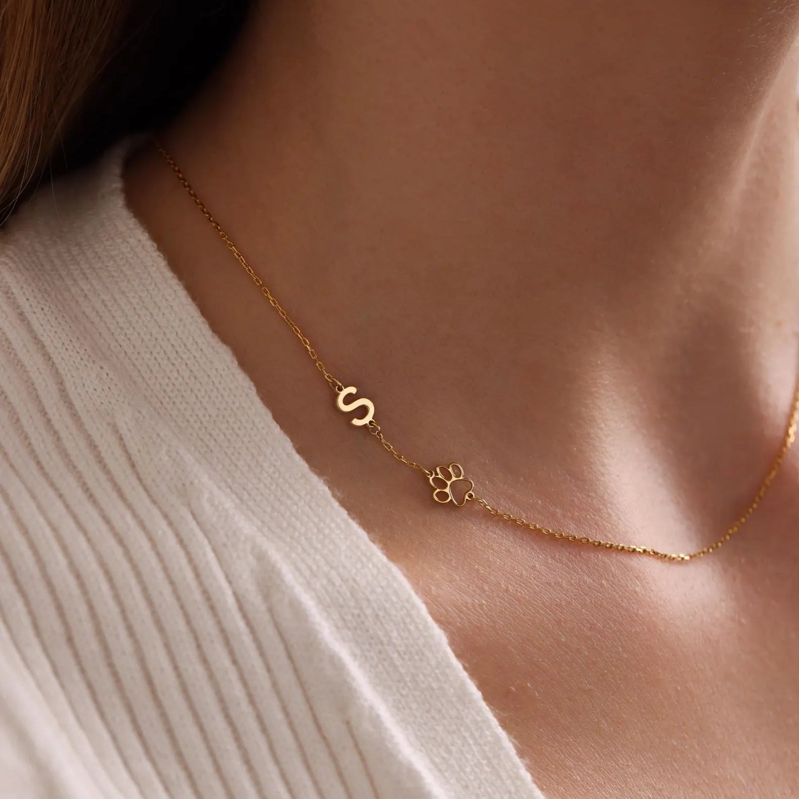 Collier SIDELOVE- patte de chat/chien