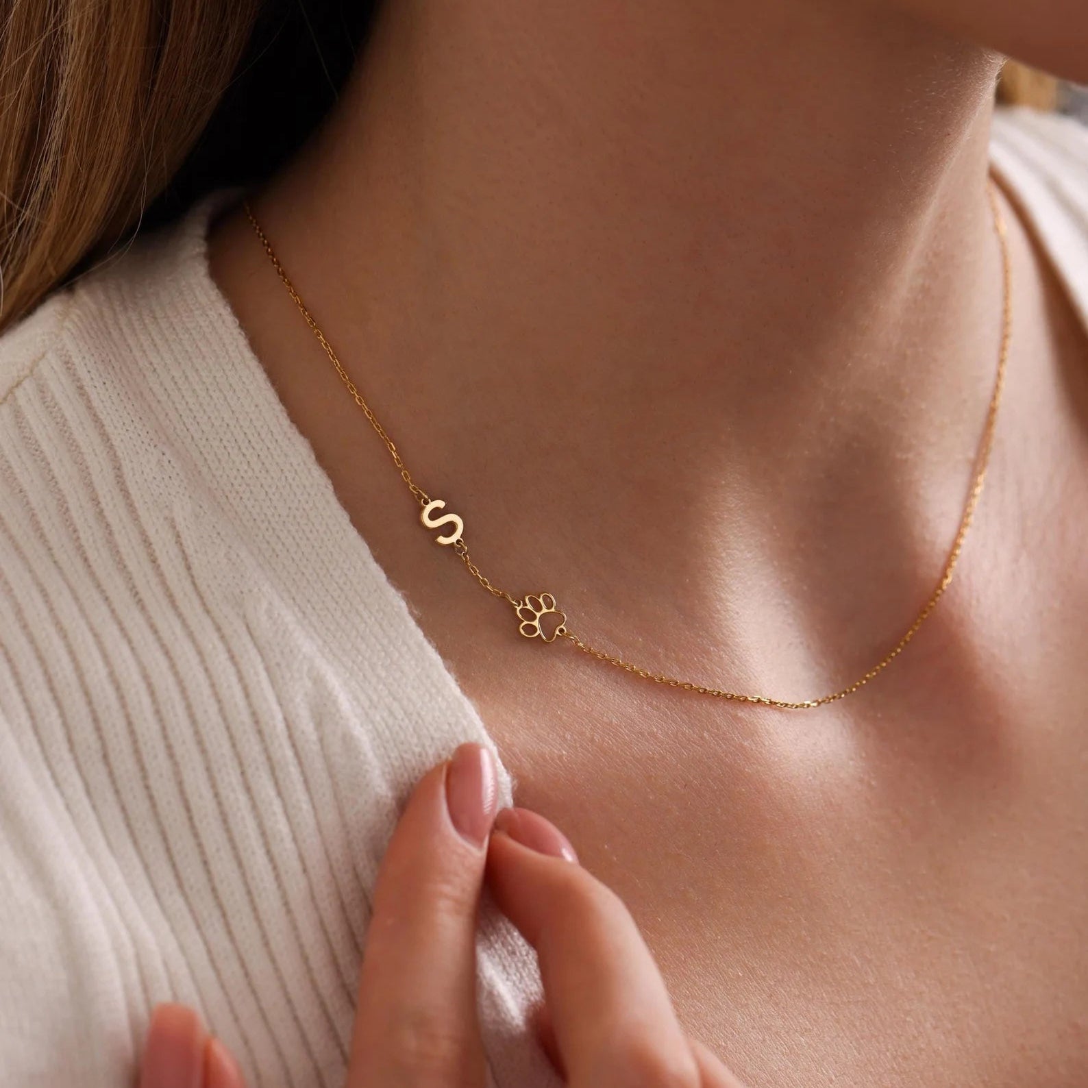 Collier SIDELOVE- patte de chat/chien